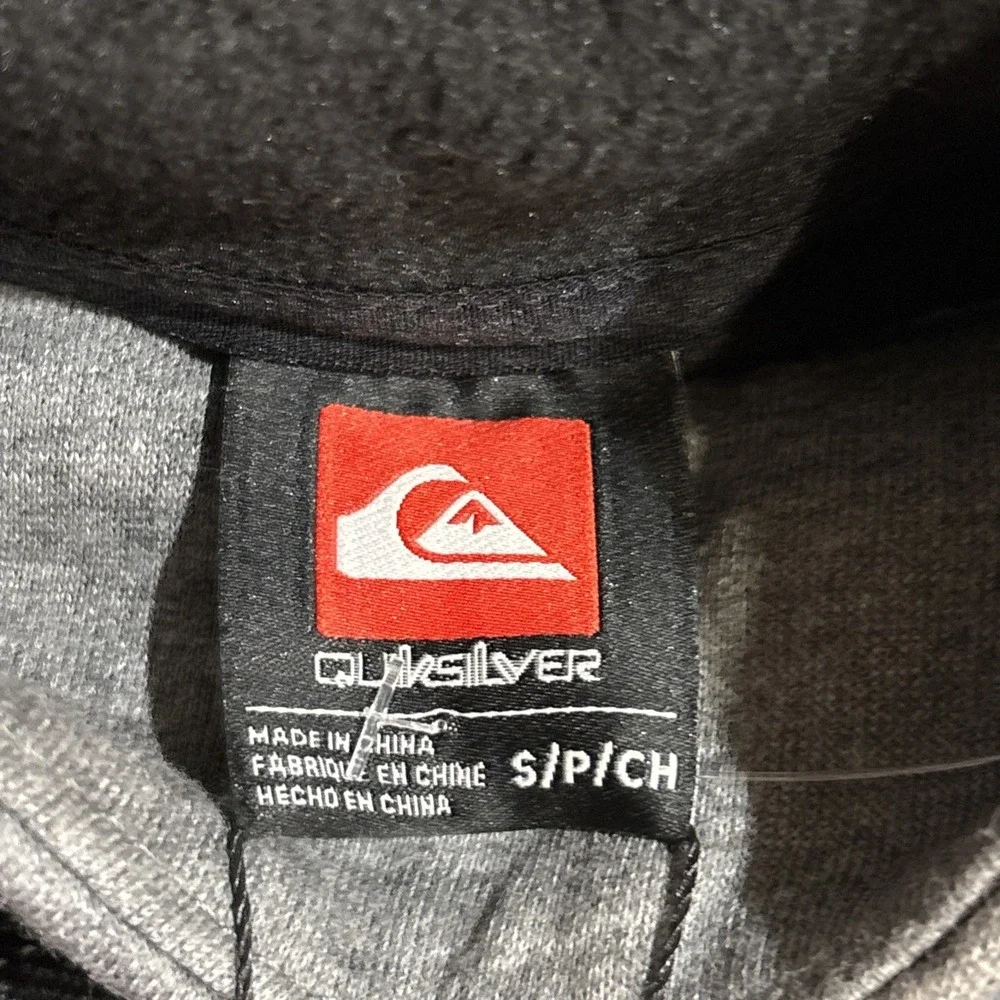 Quiksilver DryFlight Bonded‎ Fleece Hoodie Men's Small Heather Gray Pockets New